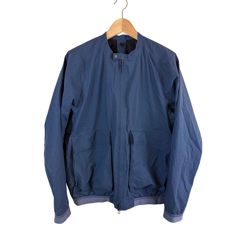 Lululemon Ashta Bomber Jacket Mens Medium Blue Full Zip Lightweight